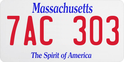 MA license plate 7AC303