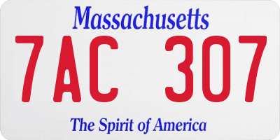 MA license plate 7AC307
