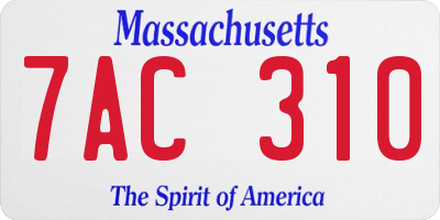 MA license plate 7AC310