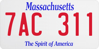 MA license plate 7AC311