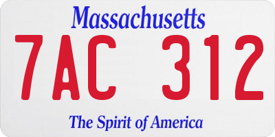 MA license plate 7AC312