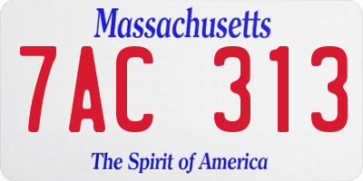 MA license plate 7AC313