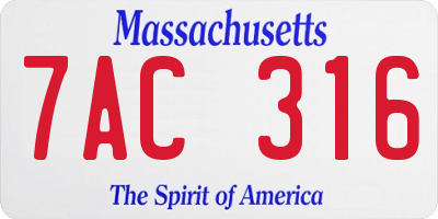 MA license plate 7AC316