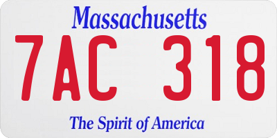 MA license plate 7AC318