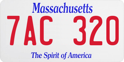 MA license plate 7AC320