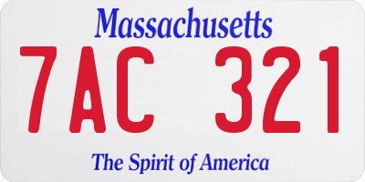 MA license plate 7AC321