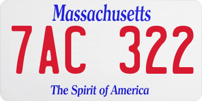 MA license plate 7AC322