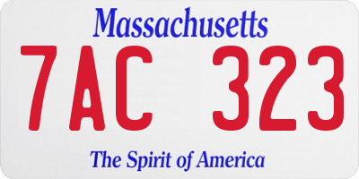 MA license plate 7AC323
