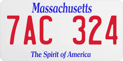 MA license plate 7AC324