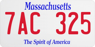 MA license plate 7AC325