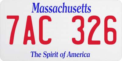 MA license plate 7AC326