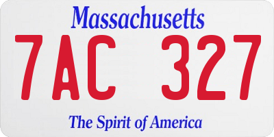 MA license plate 7AC327