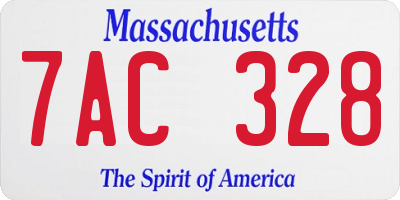 MA license plate 7AC328