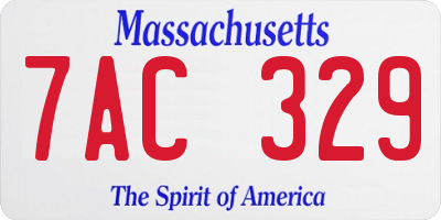 MA license plate 7AC329