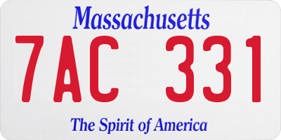 MA license plate 7AC331