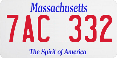 MA license plate 7AC332