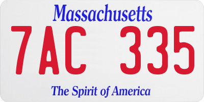 MA license plate 7AC335