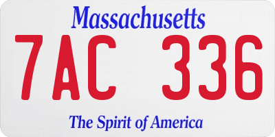 MA license plate 7AC336