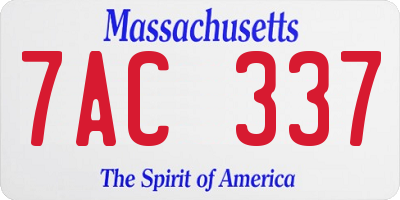 MA license plate 7AC337