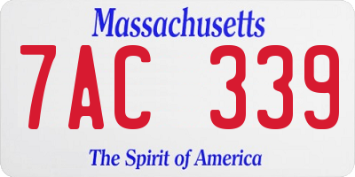 MA license plate 7AC339