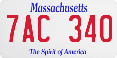 MA license plate 7AC340