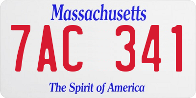 MA license plate 7AC341