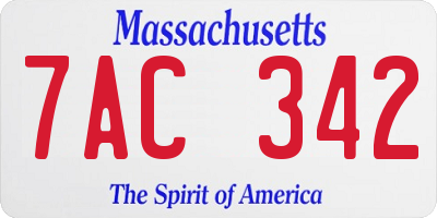 MA license plate 7AC342