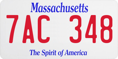MA license plate 7AC348