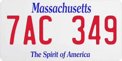 MA license plate 7AC349