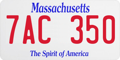 MA license plate 7AC350