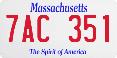 MA license plate 7AC351