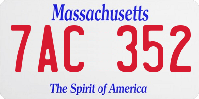 MA license plate 7AC352