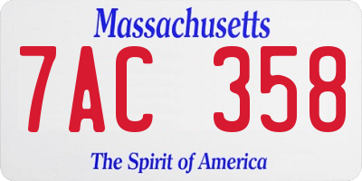 MA license plate 7AC358