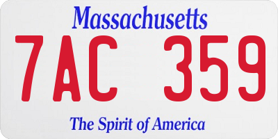 MA license plate 7AC359