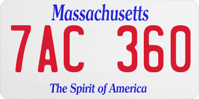 MA license plate 7AC360
