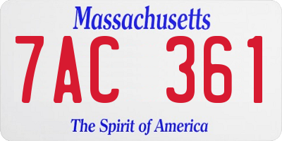 MA license plate 7AC361