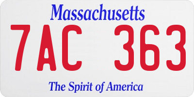 MA license plate 7AC363