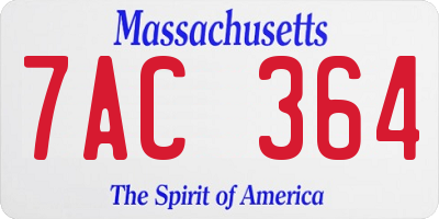 MA license plate 7AC364