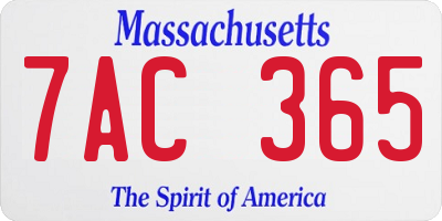 MA license plate 7AC365