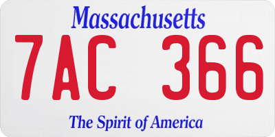 MA license plate 7AC366