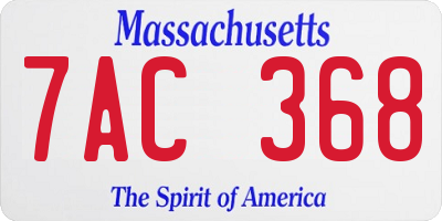 MA license plate 7AC368