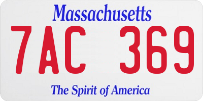 MA license plate 7AC369