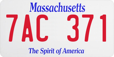 MA license plate 7AC371