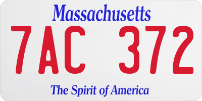 MA license plate 7AC372