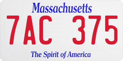MA license plate 7AC375