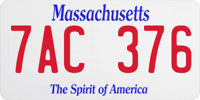 MA license plate 7AC376