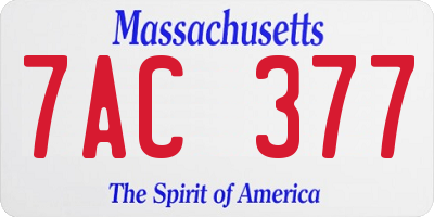 MA license plate 7AC377