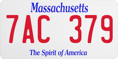 MA license plate 7AC379