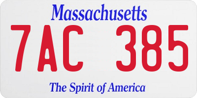 MA license plate 7AC385