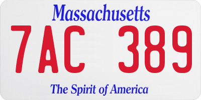 MA license plate 7AC389